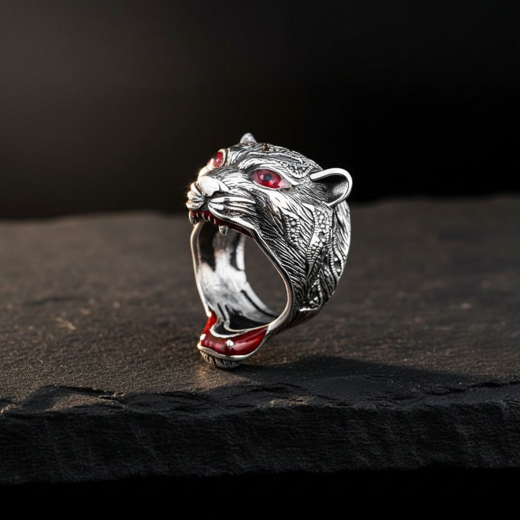Tiger Silver Ring