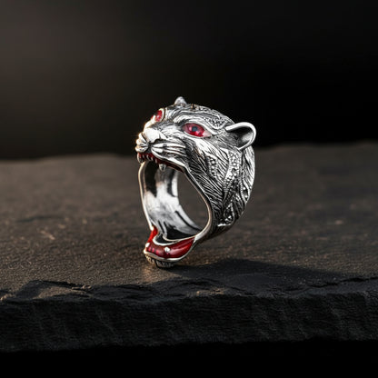 Tiger Silver Ring