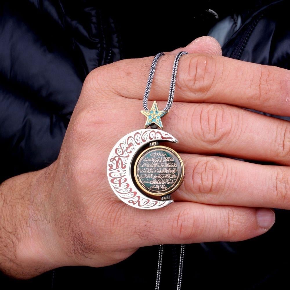 Çift Taraflı Dualı Kolye 925 Ayar Gümüş