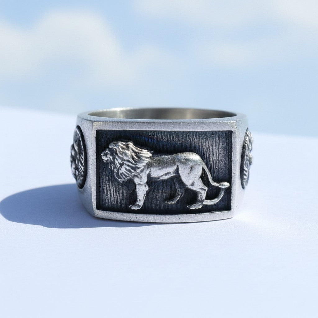 Bague Homme Motif Lion | Argent 925