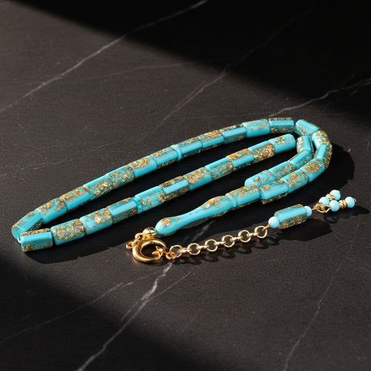 Tesbih turquoise émaillé | Métal