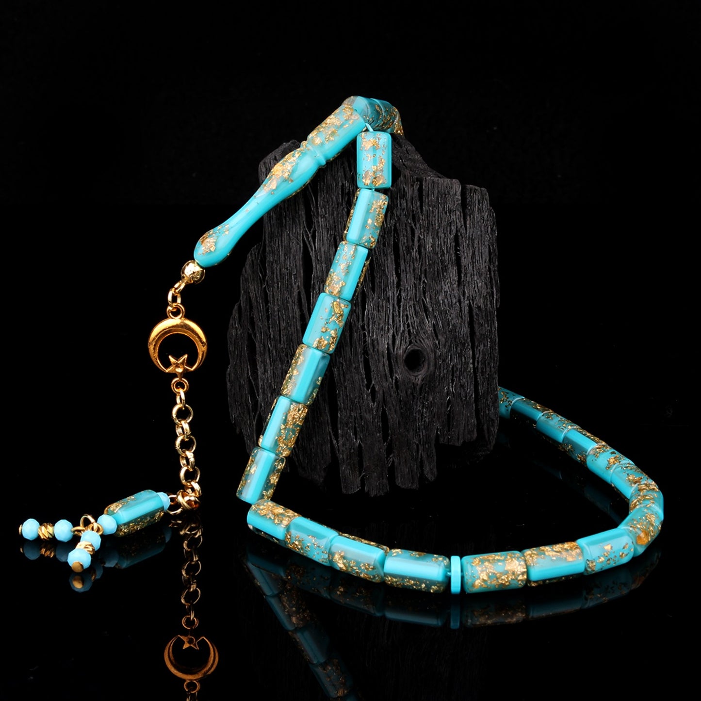 Tesbih turquoise émaillé | Métal