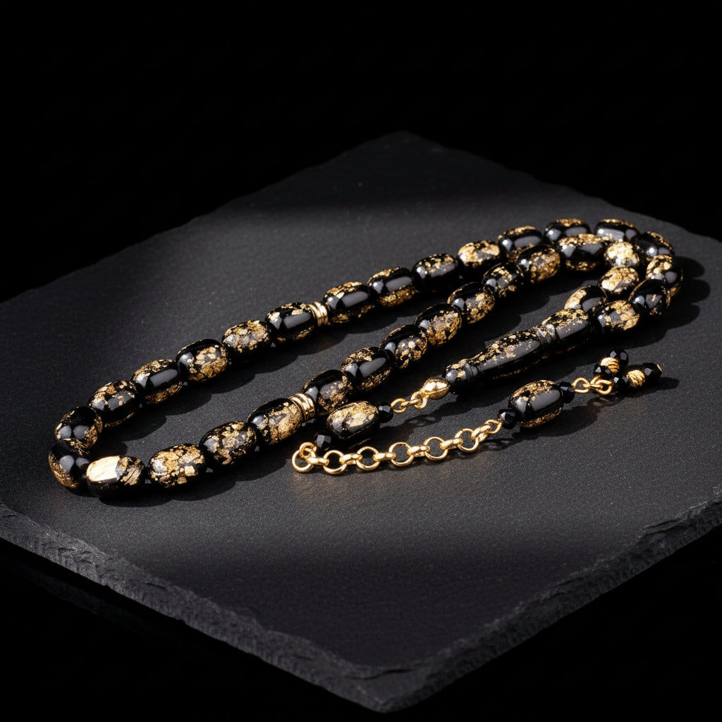 Mine İşlemeli Metal Detaylı Özel Tesbih