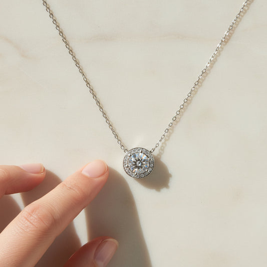 925 Sterling Silber Halskette mit Zirkonia