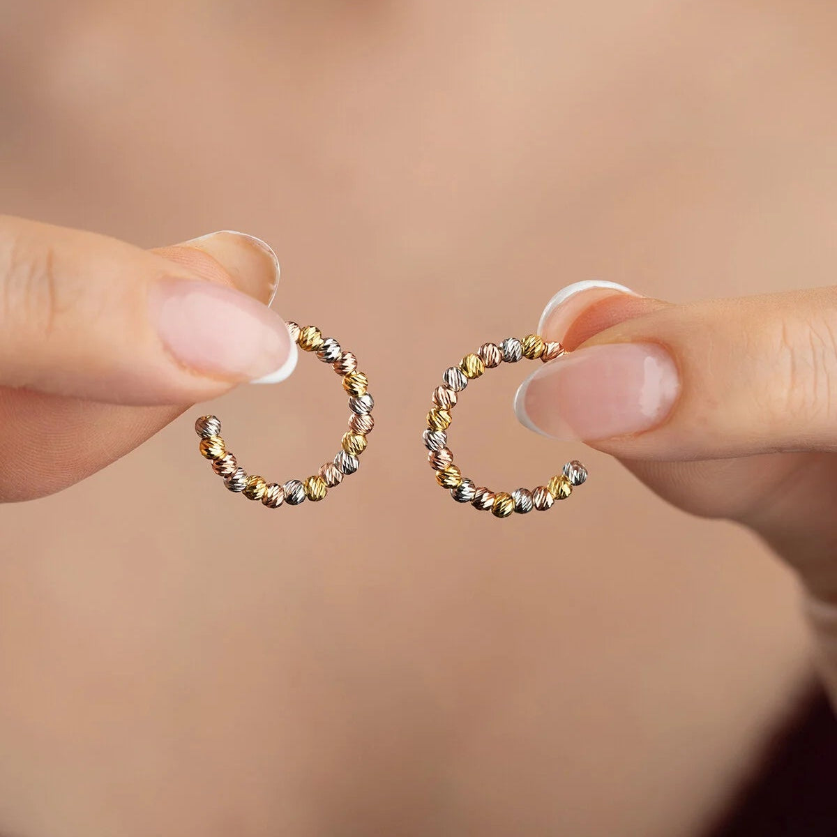 Dorika Creolen Tricolor | 925 Sterling Silber