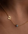 Personalized Initial Evil Eye Necklace | Gold Plated 925 Silver