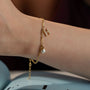 Figaro Armband met Letter & Parel | 925 Zilver