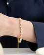 Gold plated oval stone elegant bracelet