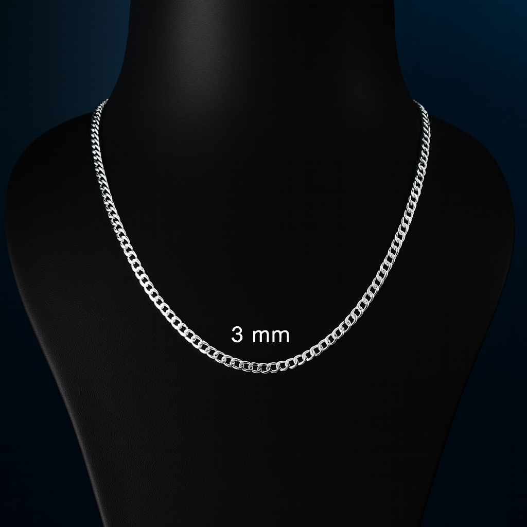 Kubanische Kette 3mm - 925 Sterling Silber