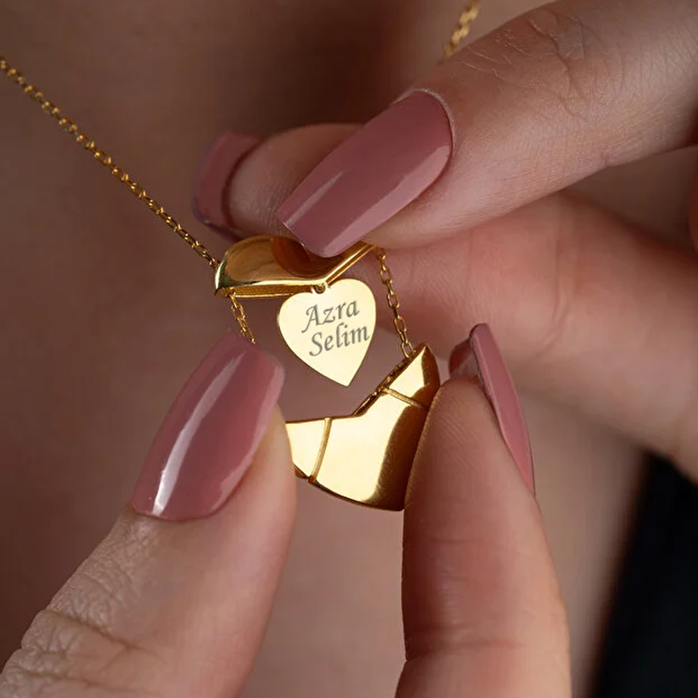 925 Sterling Silver Heart Name Necklace