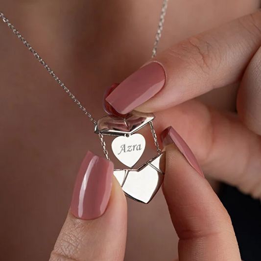 925 Ayar Gümüş Kalp İsim Kolye