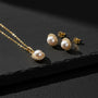 LunaPearl 925 - pearl necklace and earrings set