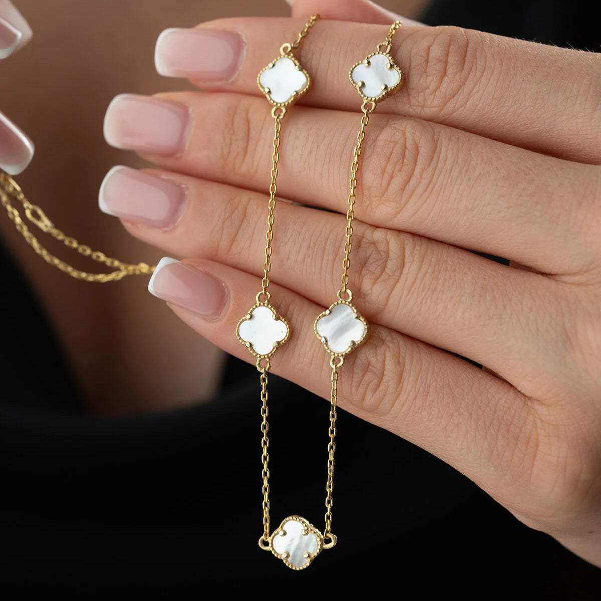 Pureclover 925 - White Clover Stone Necklace 1