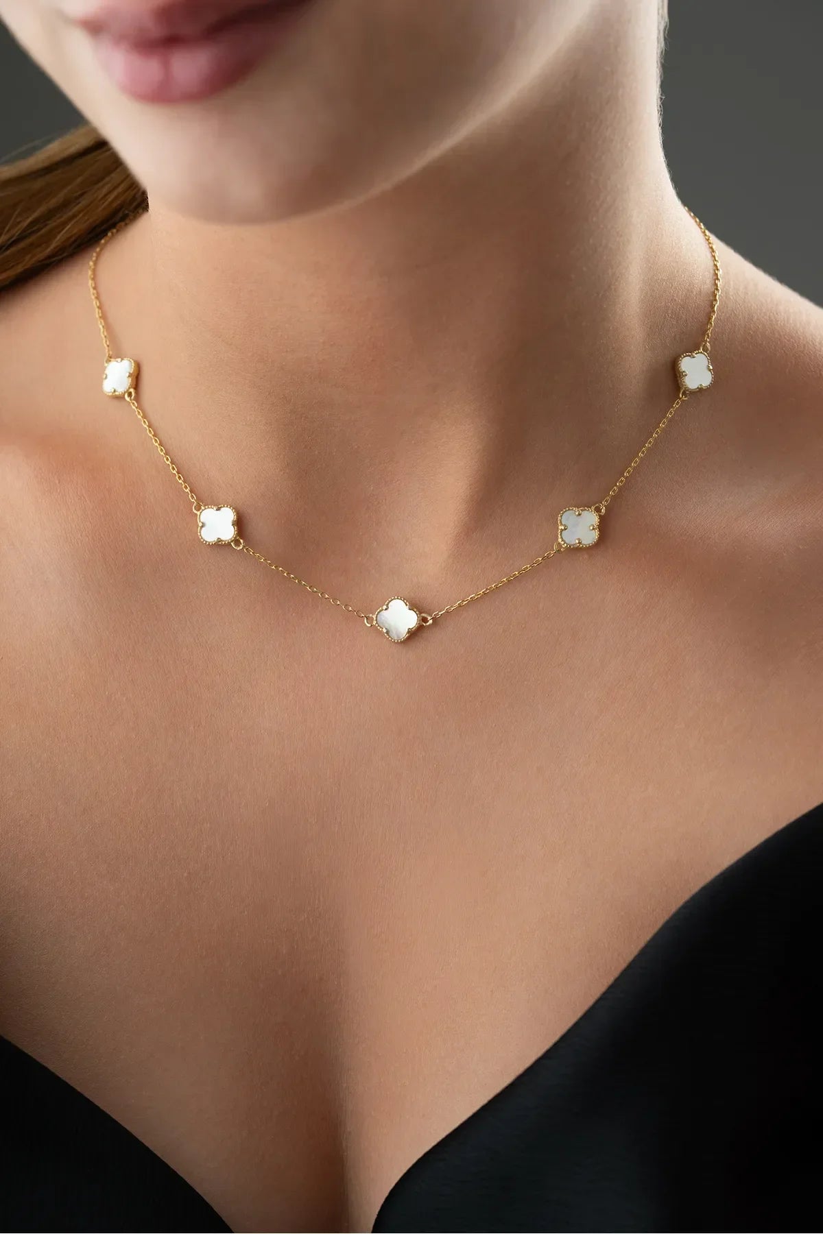 Pureclover 925 - White Clover Stone Necklace 1