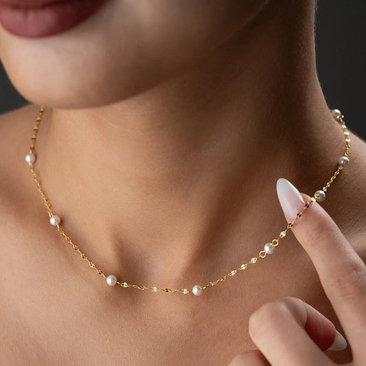 Grace Chain - 925 Sterling Silver Pearl Necklace