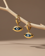 925 Boucles d'oreilles pour les yeux en argent sterling - Aura bleue