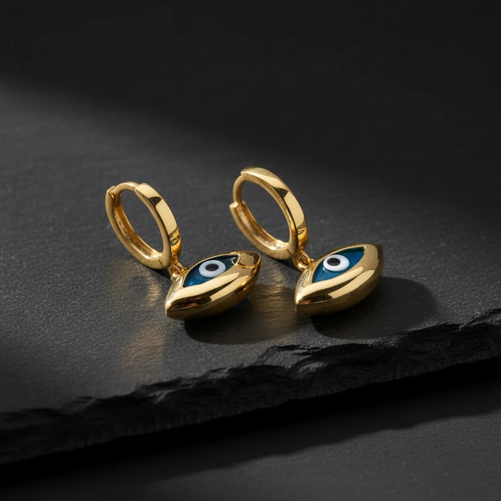 925er Silber Ohrringe mit Auge– 925er Silber – Blue Aura
