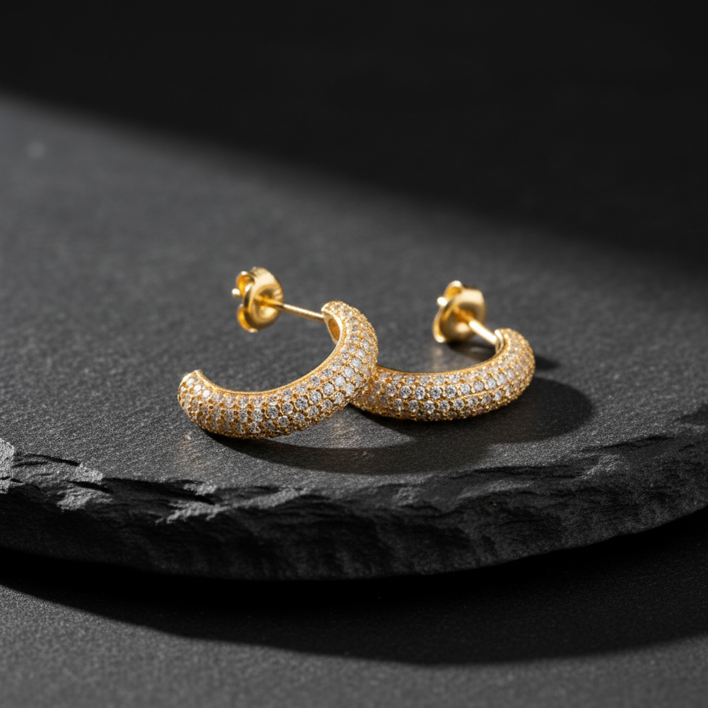 Half -ring earrings