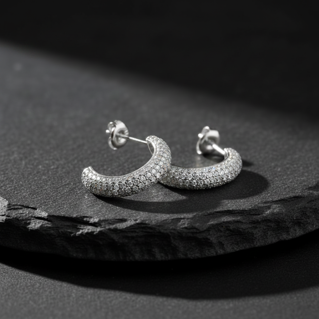 Half -ring earrings