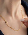 925 Sterling Silver Stone Letter Detailed Necklace