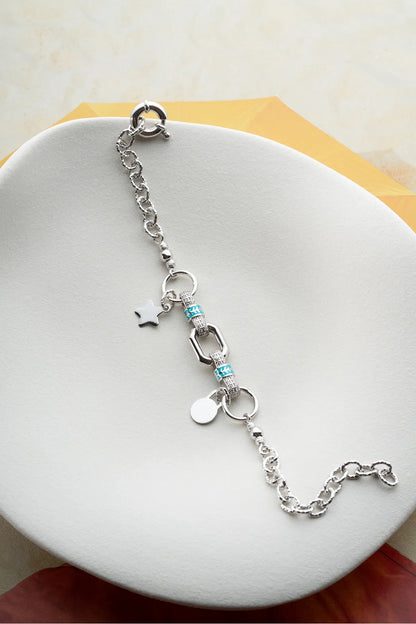 925 Ayar Gümüş Taşlı Trend Bileklik