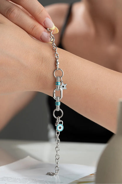 925 Ayar Gümüş Taşlı Trend Bileklik