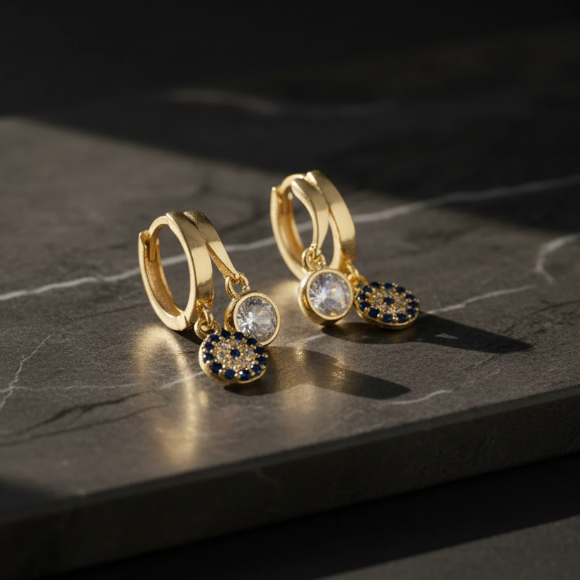 925 Sterling Silver Eye Eye Earrings