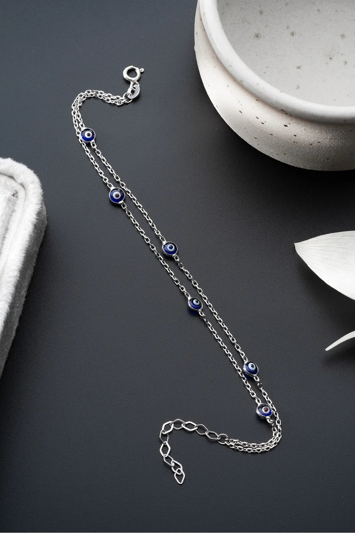 Blaues Nazar-Armband – 925er Silber – Blue Aura

