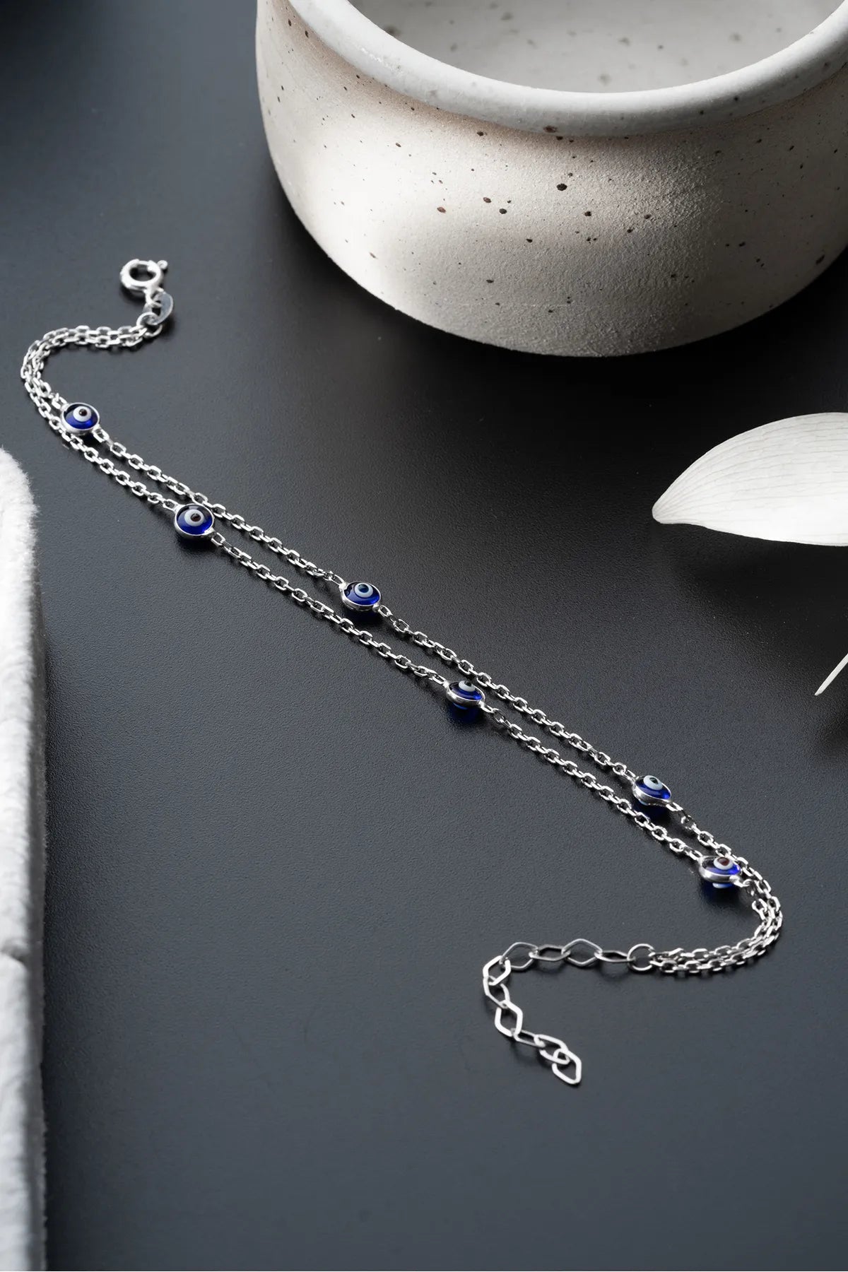 Blaues Nazar-Armband – 925er Silber – Blue Aura

