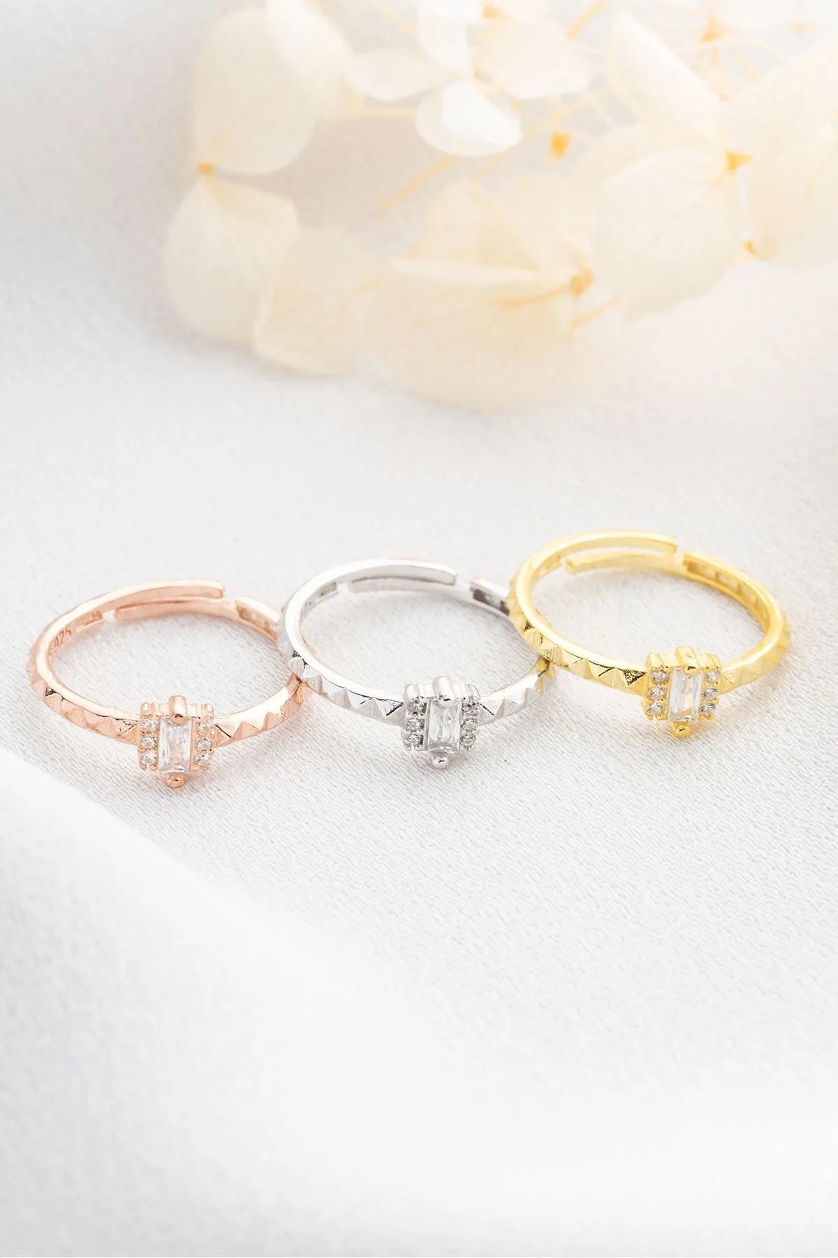 Bague de zircon Baguette - 925 argent sterling