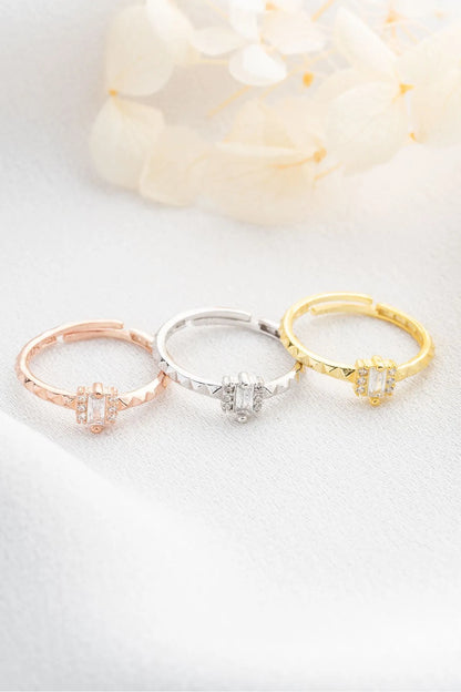 Bague de zircon Baguette - 925 argent sterling