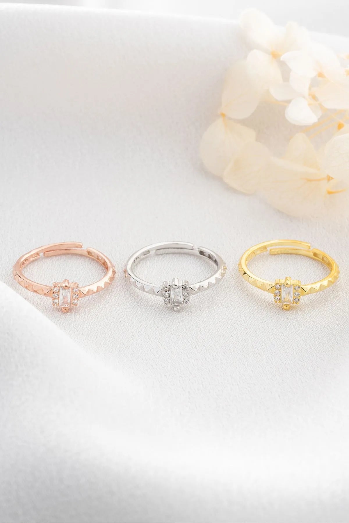 Bague de zircon Baguette - 925 argent sterling