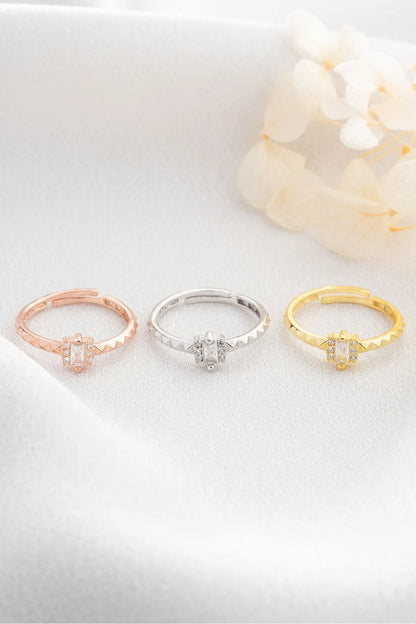 Bague de zircon Baguette - 925 argent sterling