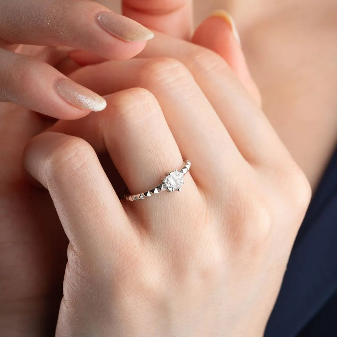 Bague de zircon Baguette - 925 argent sterling