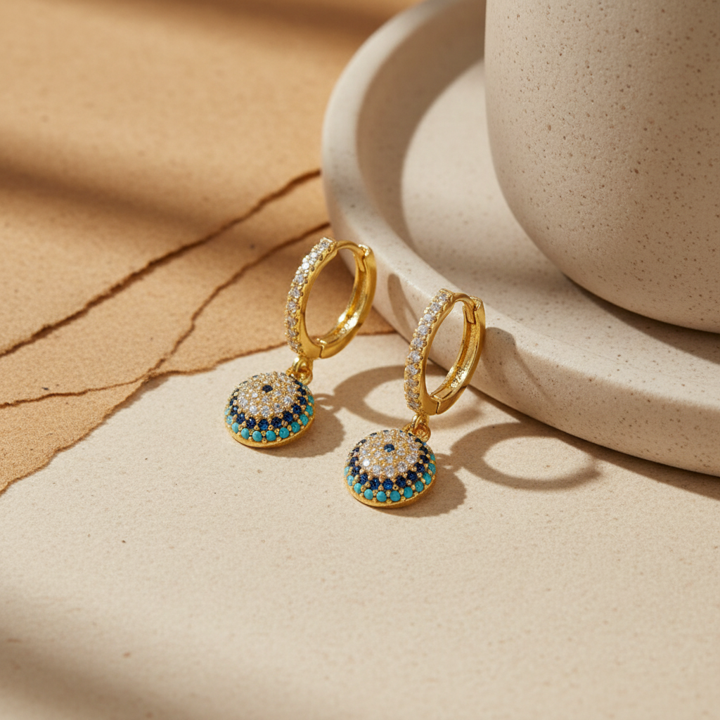 925 Sterling Silver Eye Eye Earrings