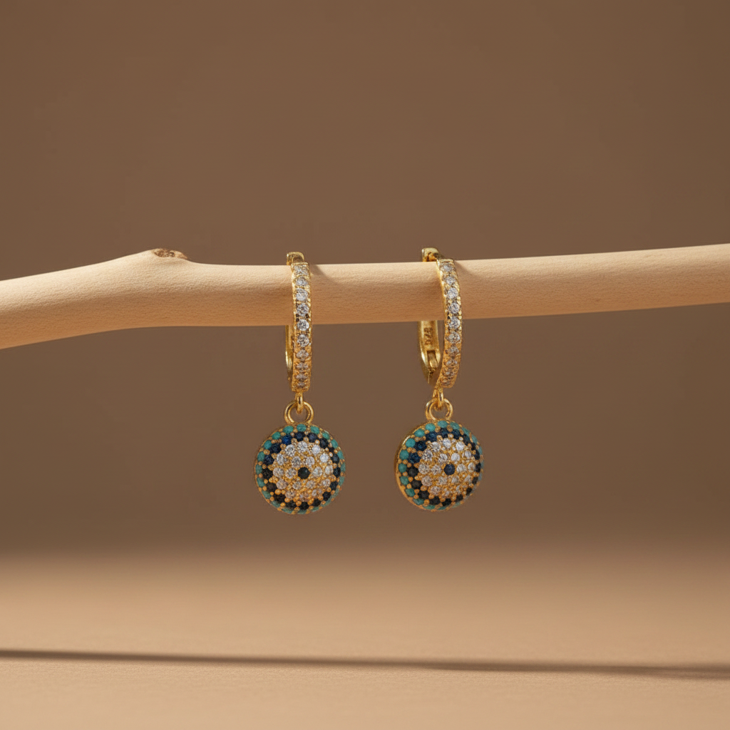 925 boucles d'oreilles pour les yeux en argent sterling