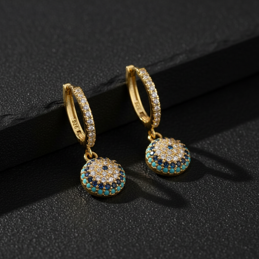 925 Sterling Silver Eye Eye Earrings