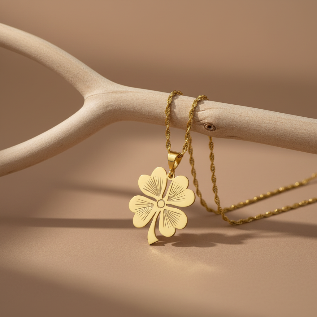 925 Collier de trèfle en or en argent sterling