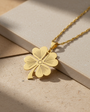 925 Sterling Silver Gold Clover Necklace