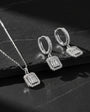 925 Sterling Silver Baguette Necklace and Earring Set