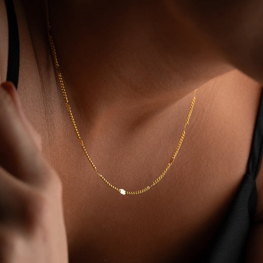 Disc Chain Necklace | 925 Sterling Silver Gold Plated