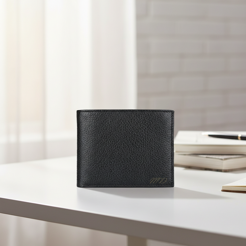 Coffret Cadeau Homme Personnalisé Signature | Portefeuille en Cuir