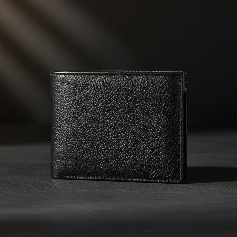 Coffret Cadeau Homme Personnalisé Signature | Portefeuille en Cuir