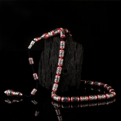 925 Ayar Gümüş Mine İşlemeli Tesbih