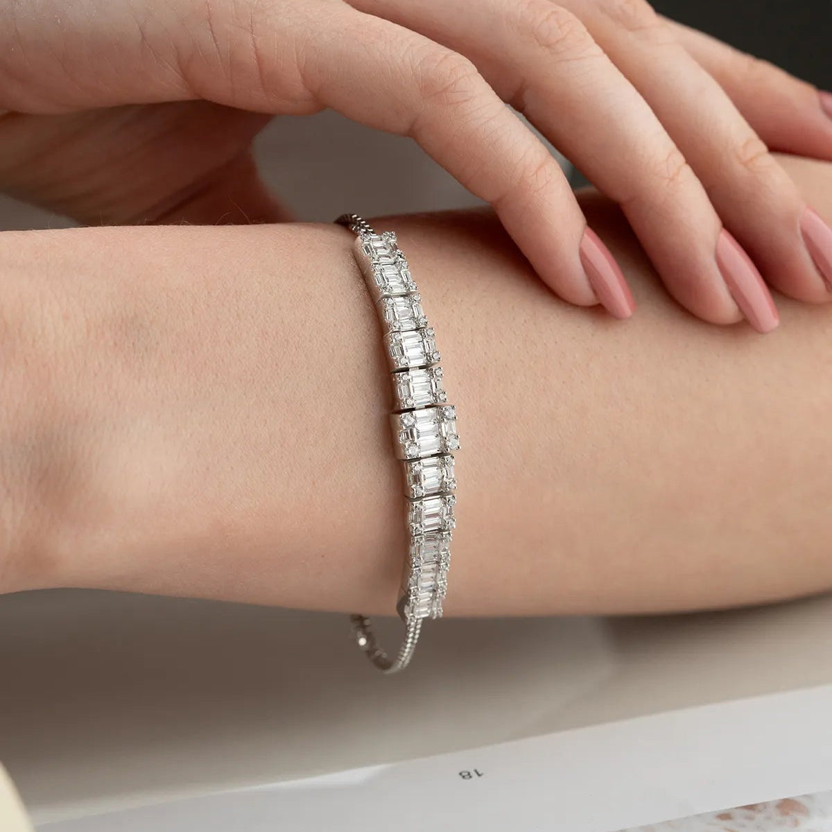 925 Sterling Silver Bagon Stone Bracelet