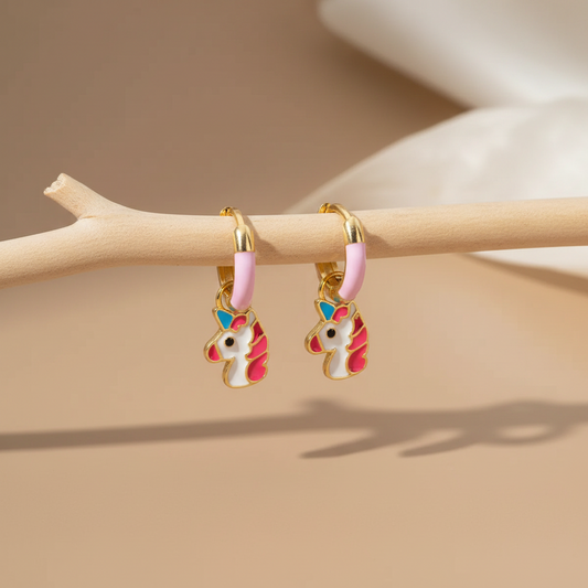 925 Ayar Gümüş Unicorn Çocuk Küpe