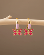 925 Silver Pink Butterfly Kids Earrings