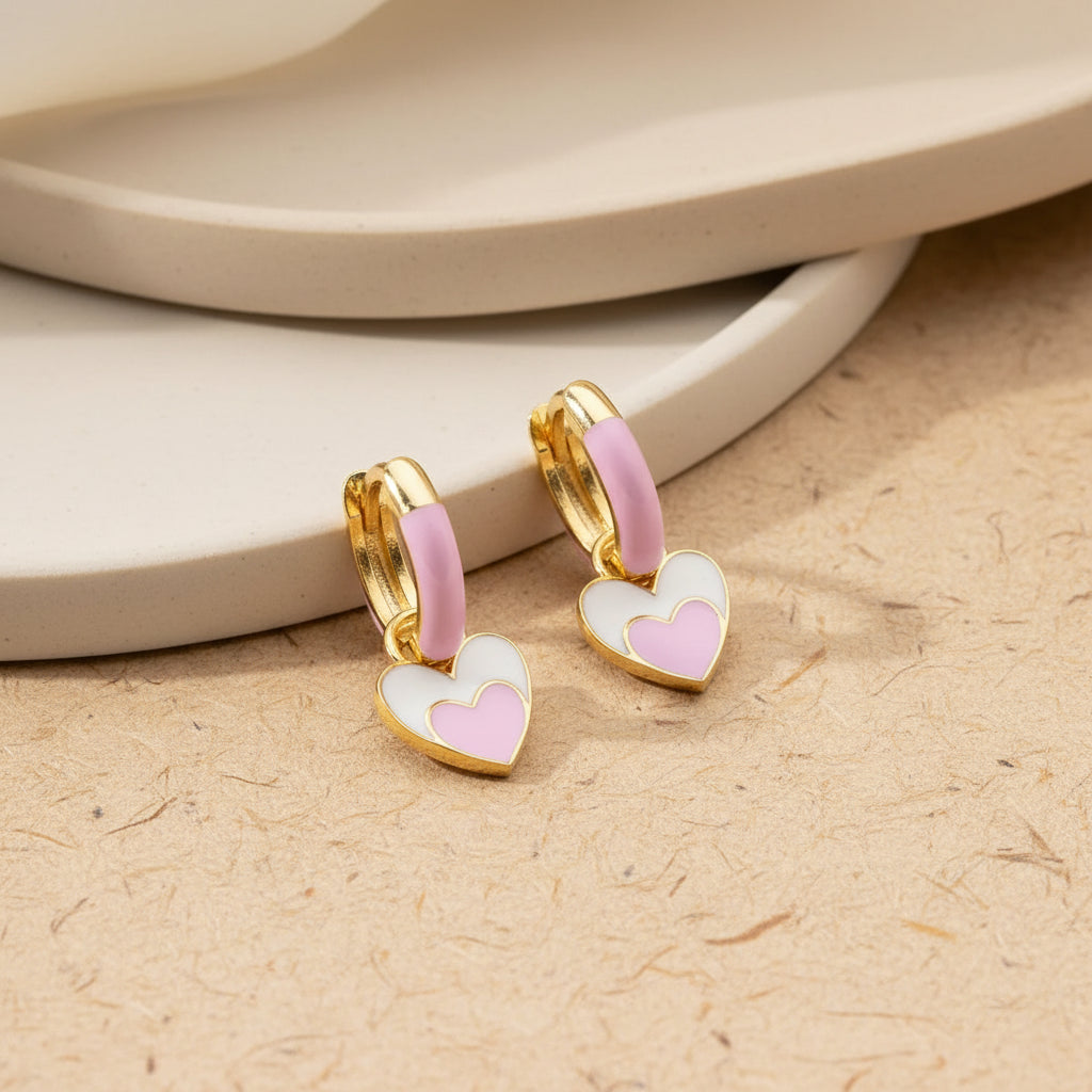 925 Silver Heart Kids Earrings