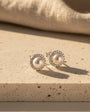925 sterling silver pearl and zircon stone earrings