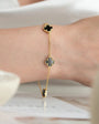 925 Sterling Silver Gold Clover Bracelet